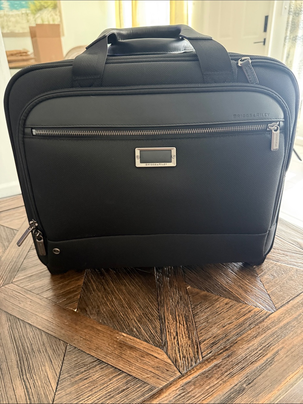 Briggs & Riley @work Black Rolling Briefcase Gunmetal Hardware KR420X-4